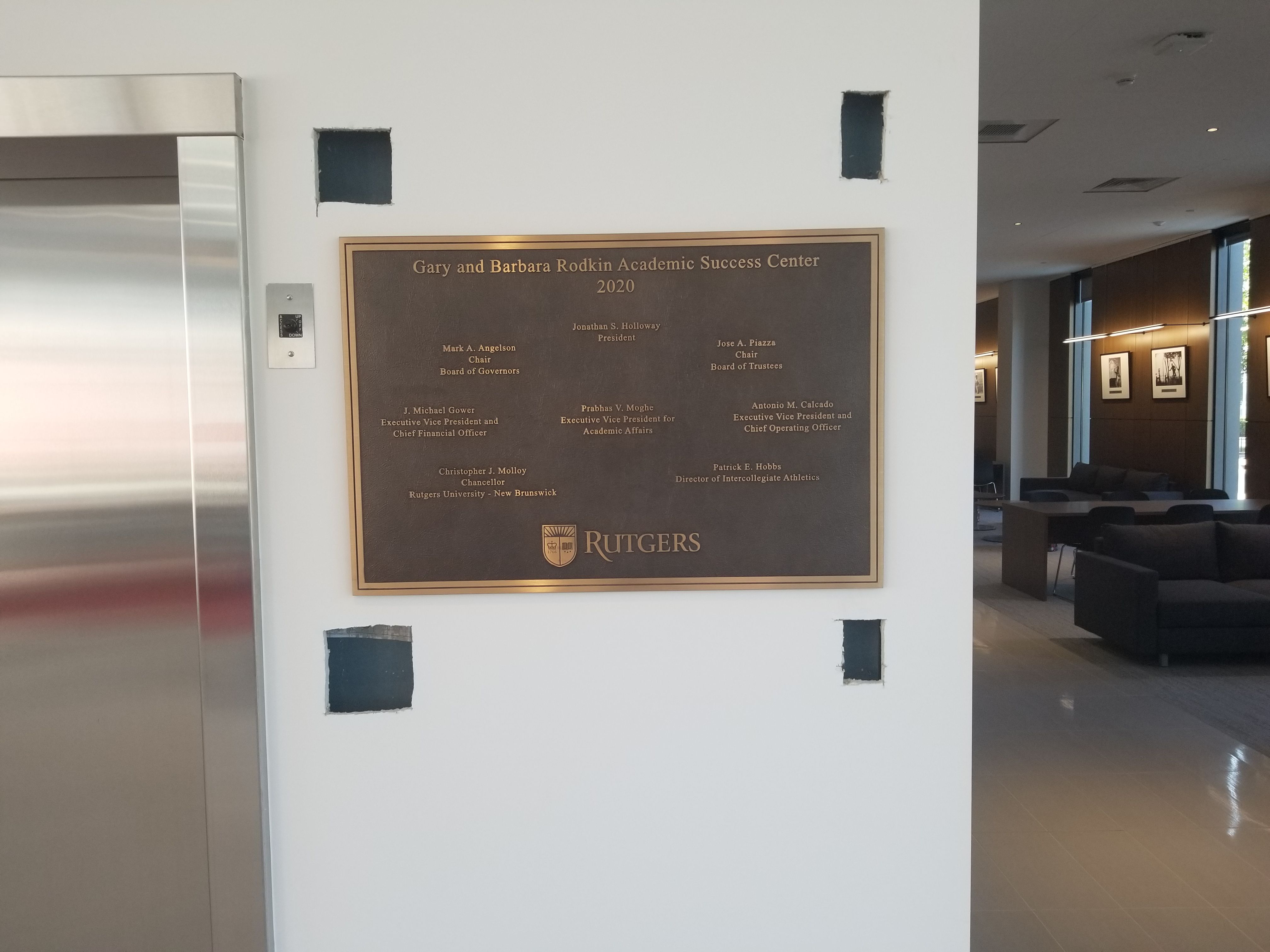 Cast Bronze Edge Plaque for Rutgers New Jersey