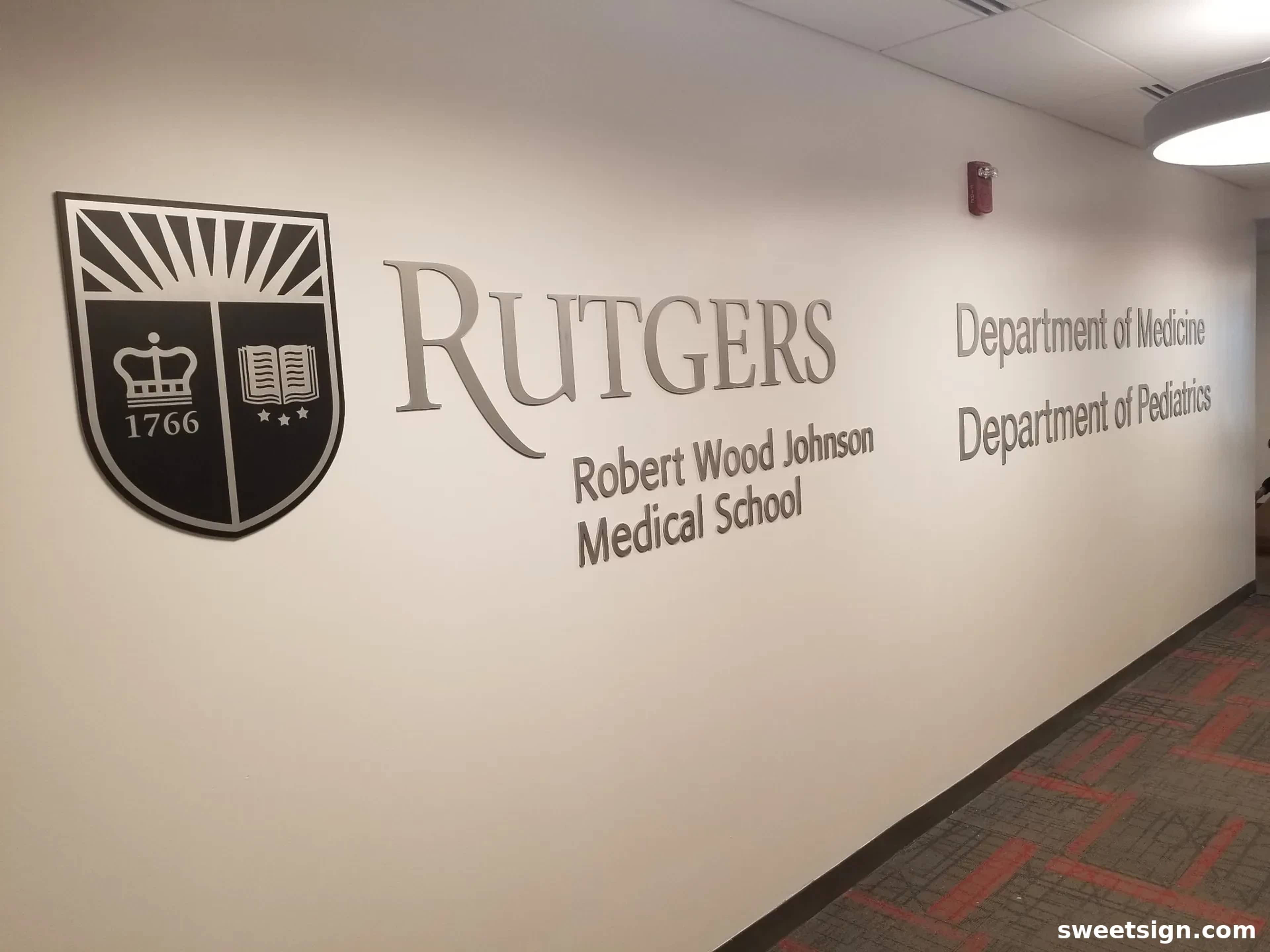 Rutgers Robert Wood Johnson Medical School interior wall signage