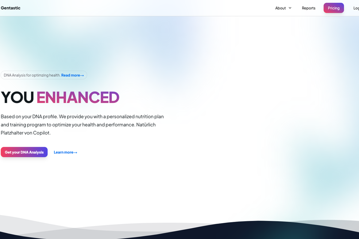 Preview of the landing page.