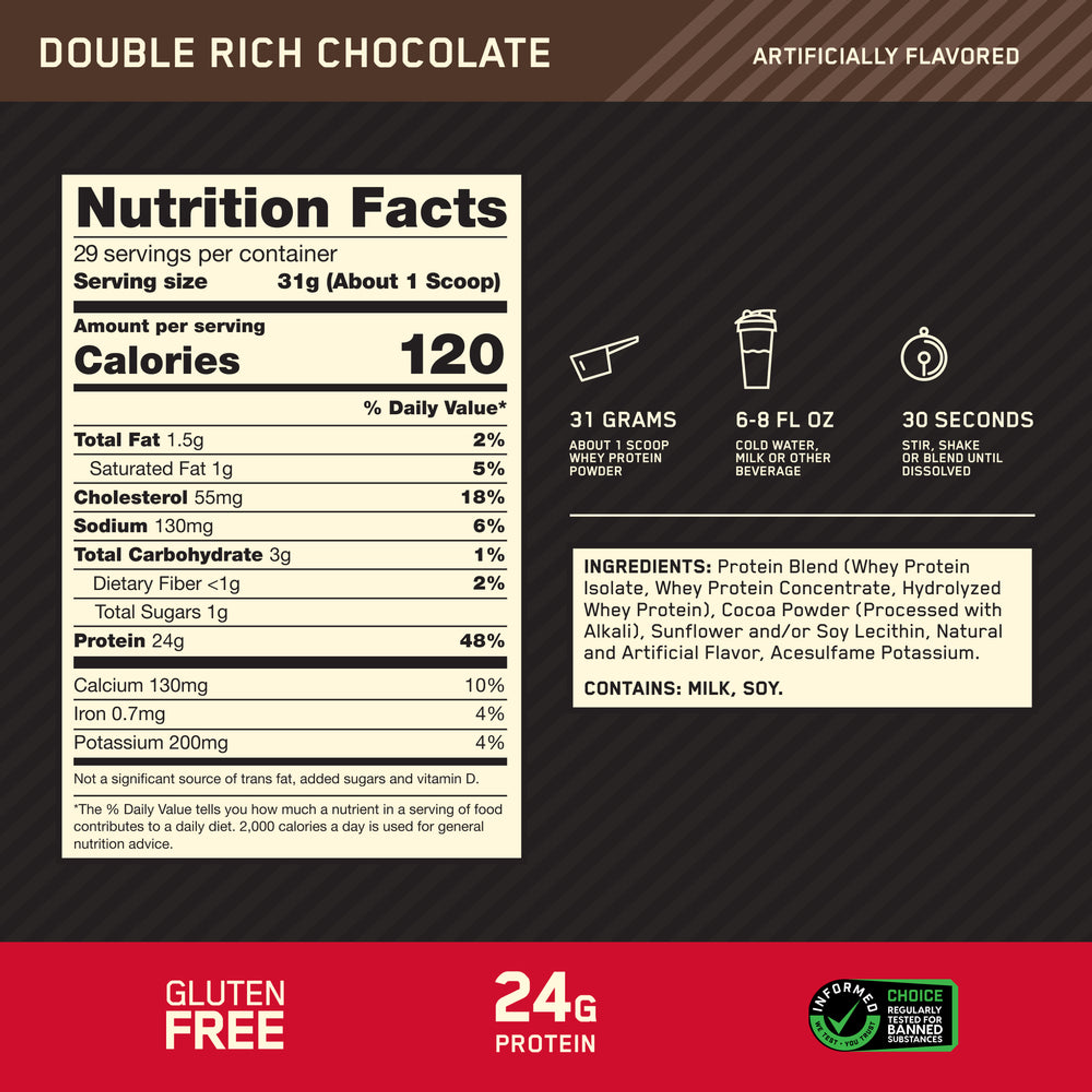 Nutrition Facts of Doble Rich Chocolate Flavor