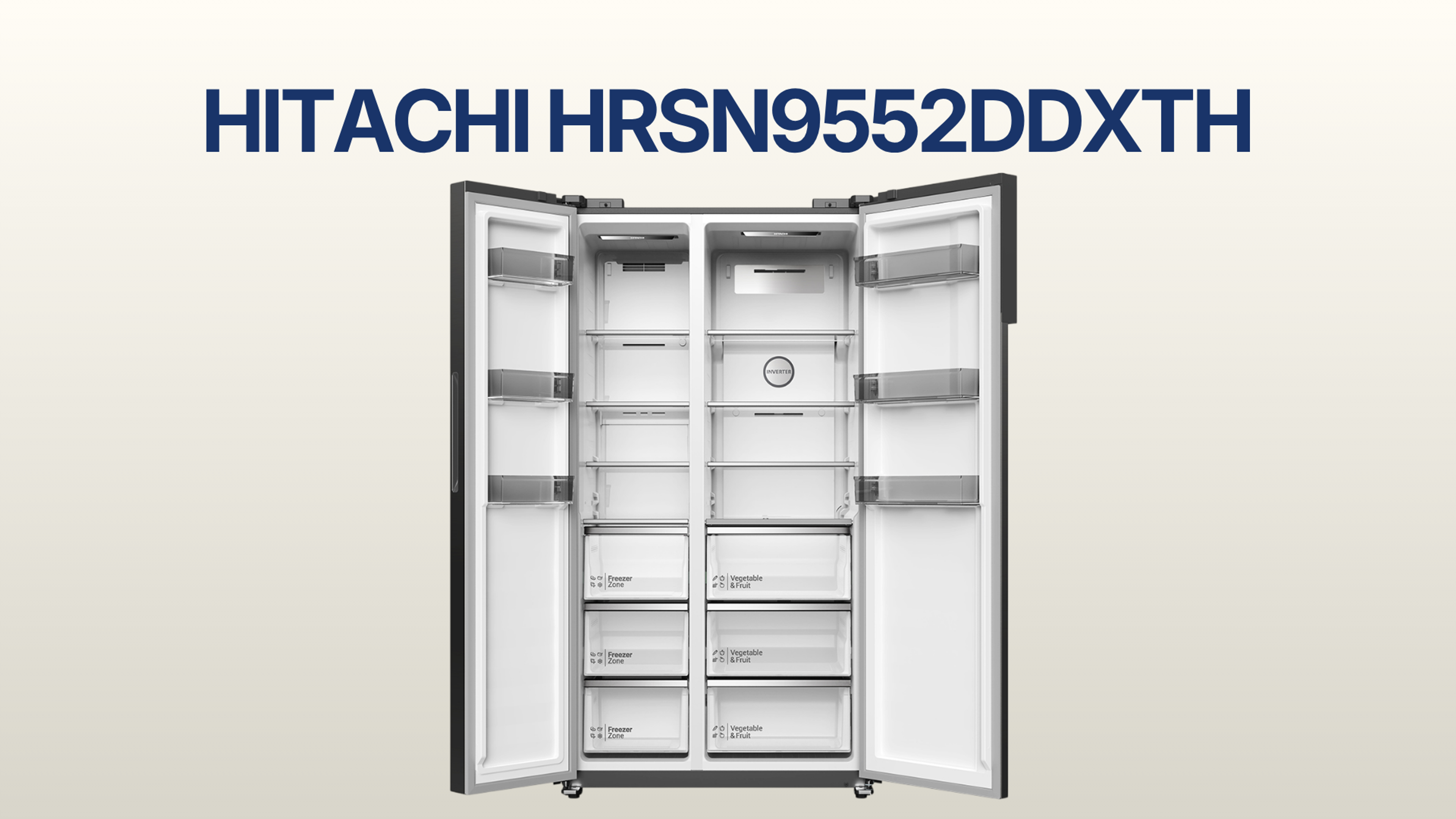 รูปภาพหน้าปก ตู้เย็น HITACHI 2 ประตู Side By Side 18.5 คิว รุ่น HRSN9552DDXTH