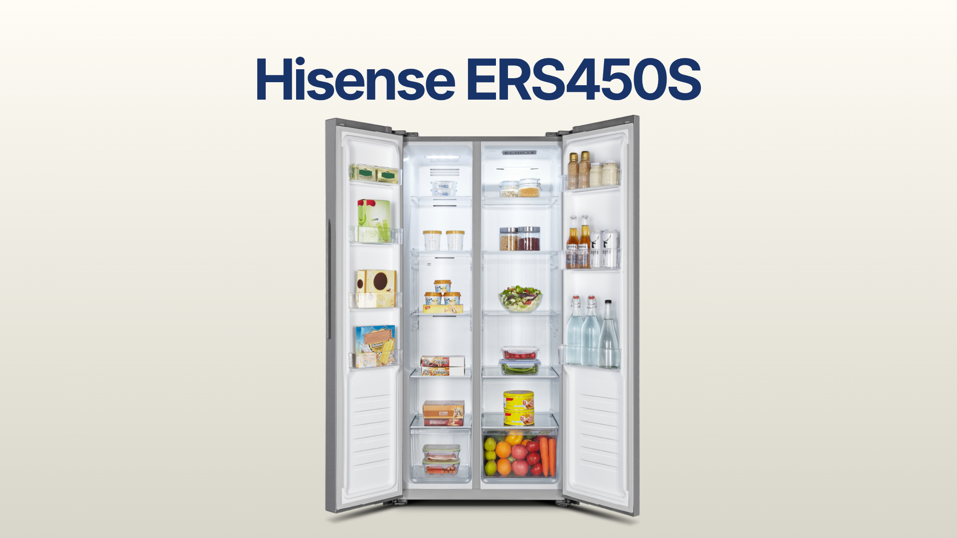 รูปภาพหน้าปก ตู้เย็น Hisense 2 ประตู Side By Side 16 คิว รุ่น ERS450S