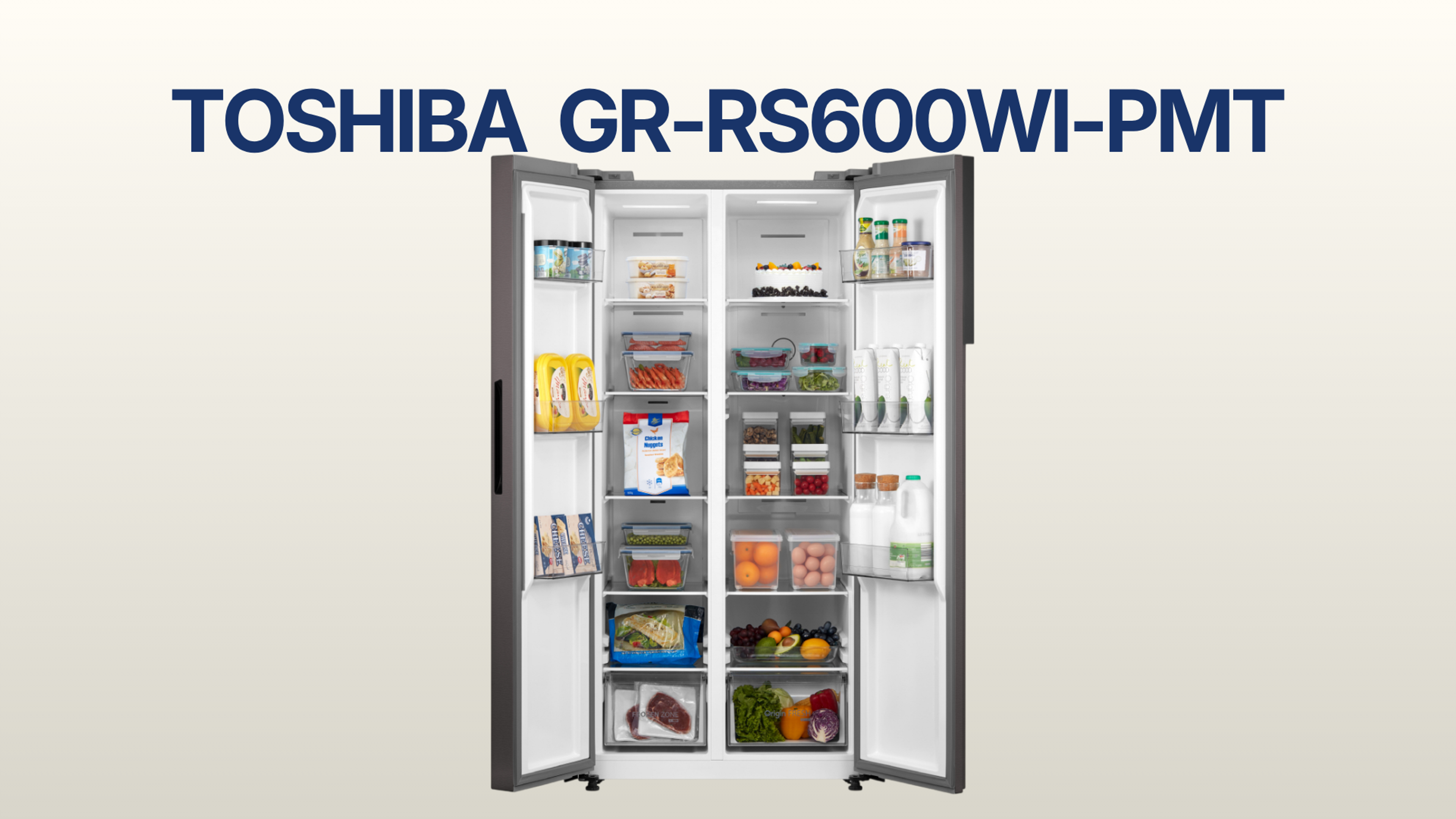 รูปภาพหน้าปก ตู้เย็น TOSHIBA 2 ประตู Side By Side 16.2 คิว รุ่น GR-RS600WI-PMT(37)