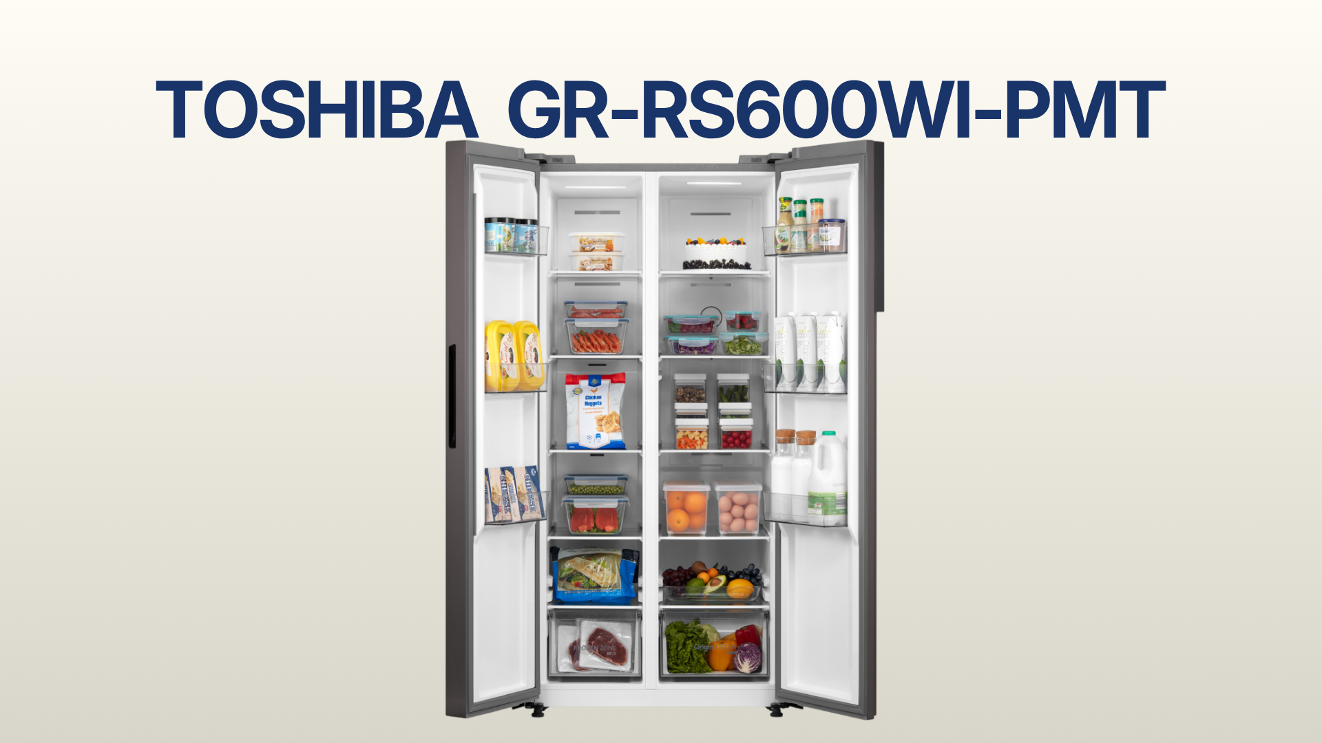 รูปภาพหน้าปก ตู้เย็น TOSHIBA 2 ประตู Side By Side 16.2 คิว รุ่น GR-RS600WI-PMT(37)
