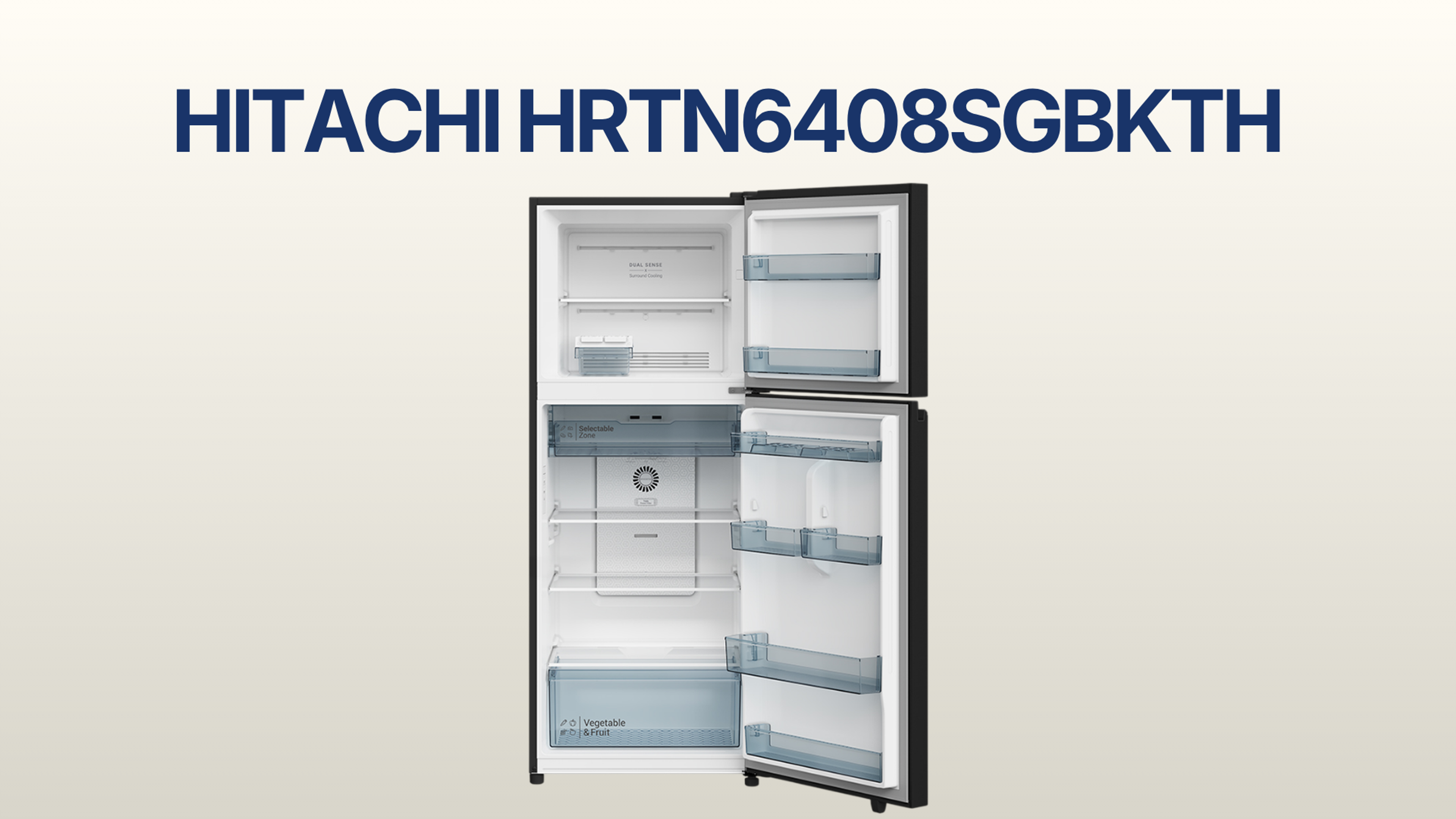 รูปภาพหน้าปก ตู้เย็น HITACHI 2 ประตู 13.2 คิว รุ่น HRTN6408SGBKTH 