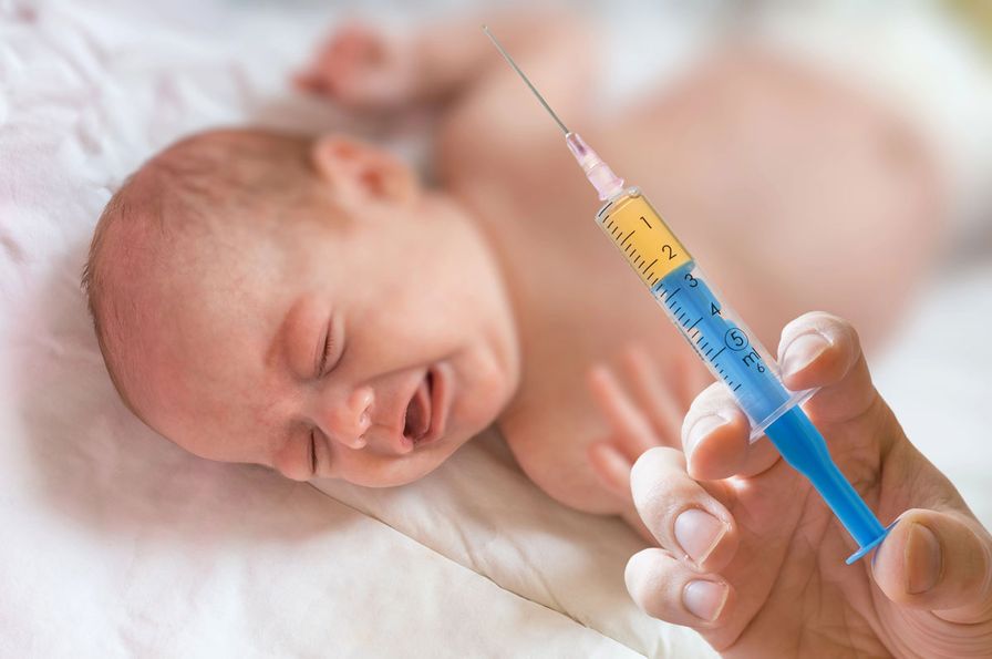 Baby getting vaccinated