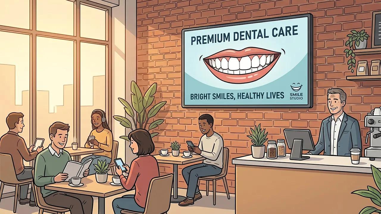 Split view of a luxury spa reception and a modern dental surgery room.