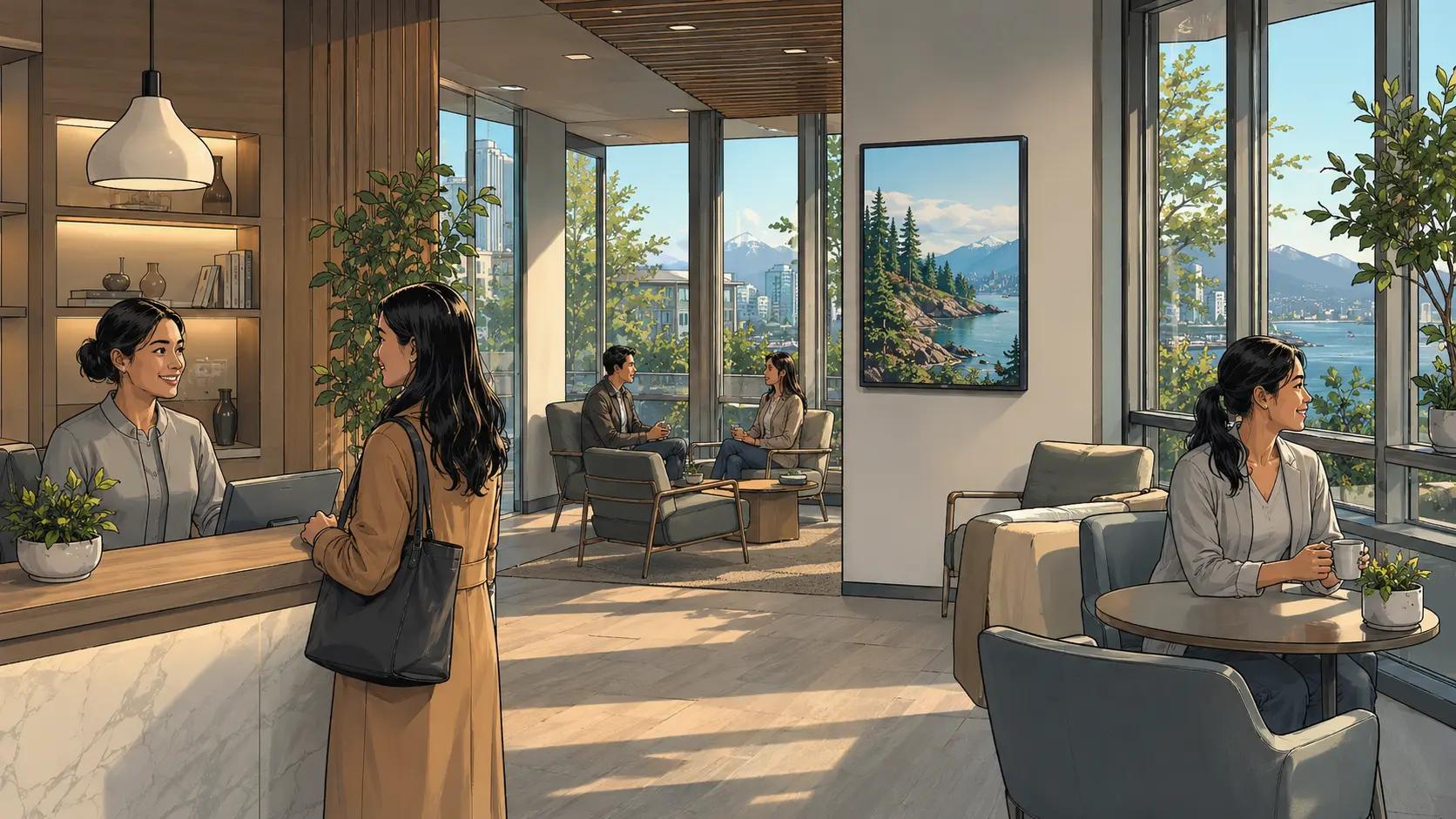 Subtle Brandboard integrated into a premium Vancouver venue interior