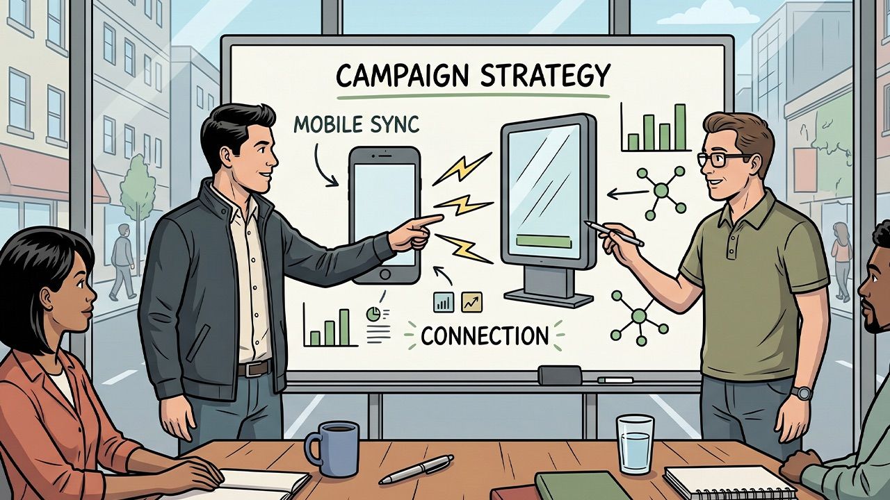 Vancouver agency team planning pDOOH, mobile sync, and omnichannel campaign strategy.