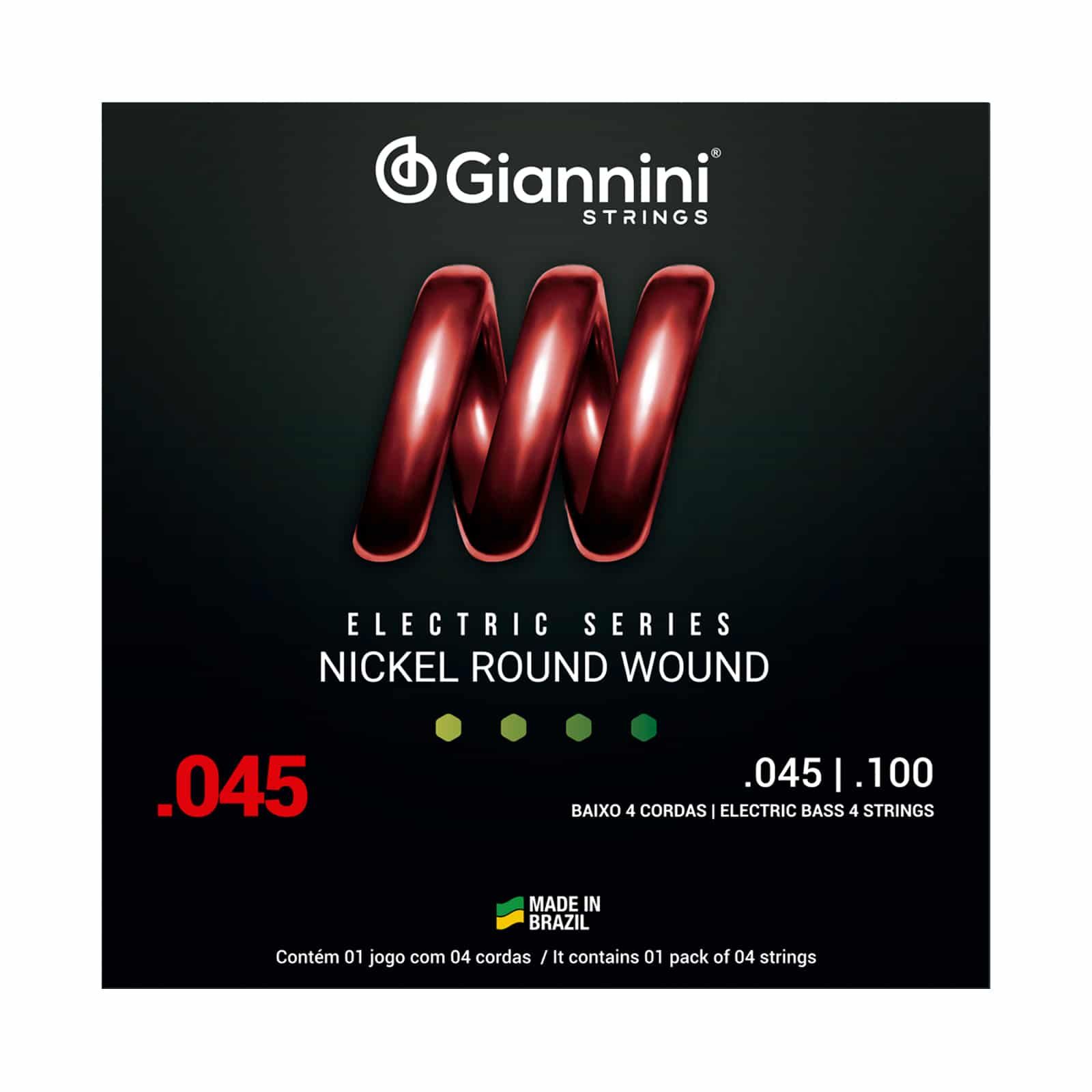 Enc Giannini Baixo ,045 4-Cordas GEEBRS Nickel Round Wound ,045 - ,100