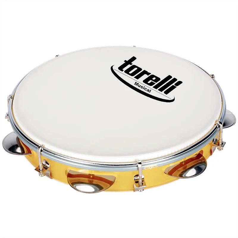 Pandeiro Torelli 10'' TP309AM Injetado Amarelo Pele Leitosa