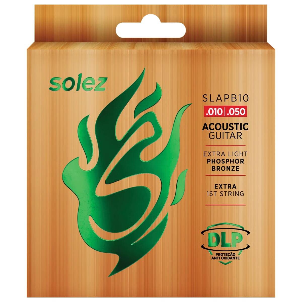 Enc Solez Violão Aço ,010 SLAPB10 Phosphor Bronze ,010 1ª(MI) Extra Light