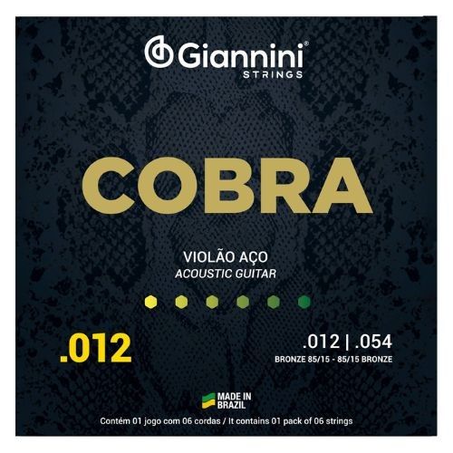 Enc Giannini Violão Aço ,012 GEEFLKS Cobra Bronze 8515 ,012 ,054