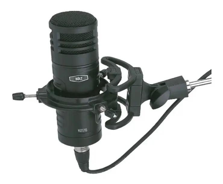 Microfone Kolt KM7B USB C/XLR PodCast Condensador Studio Shockmount Imp-250HMS