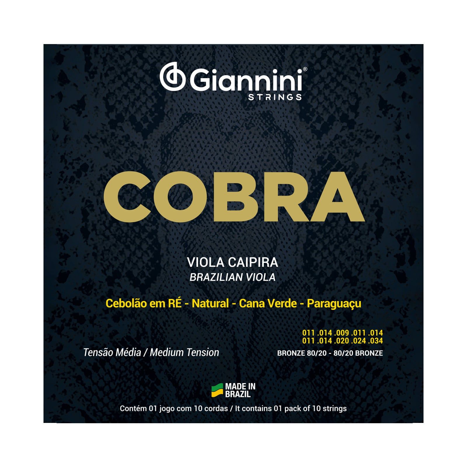 Enc Giannini Viola Aço CV82M Cobra Cebolão Ré Nat.l Cana Verde- Paraguaçu 16902