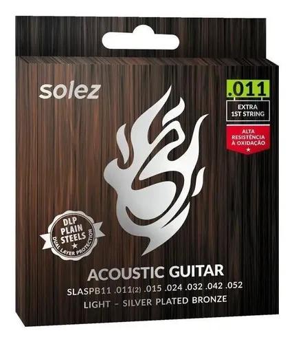 Enc Solez Violão Aço ,011 SLASPB11 Custom Light Silver Plated Bronze