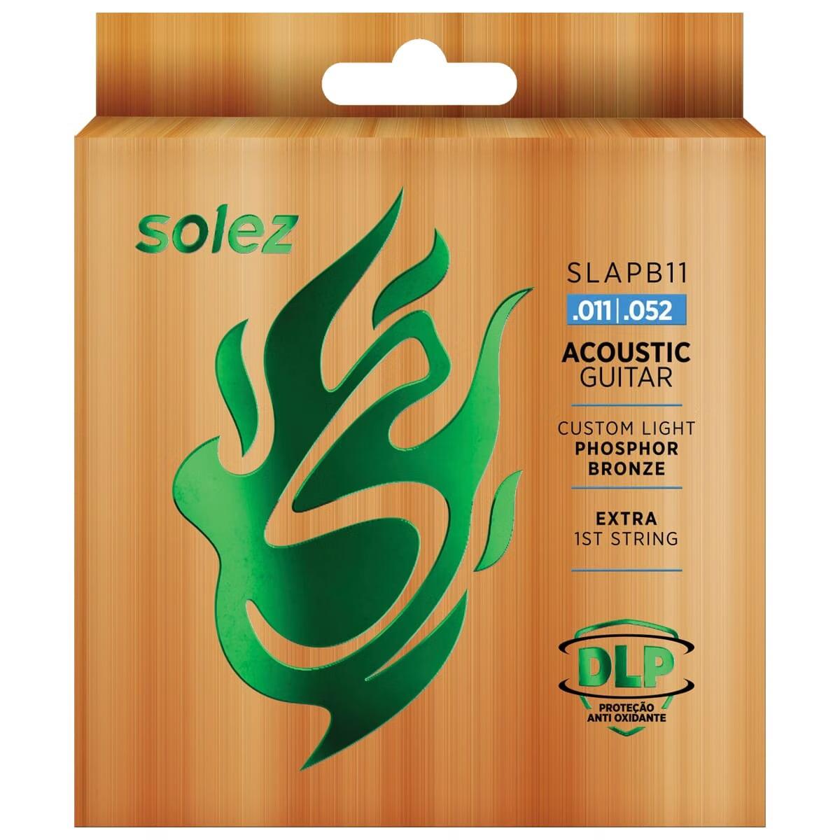 Enc Solez Violão Aço ,011 SLAPB11 ,011 Free 1ª-,011 Phosphor Bronze Light DLP
