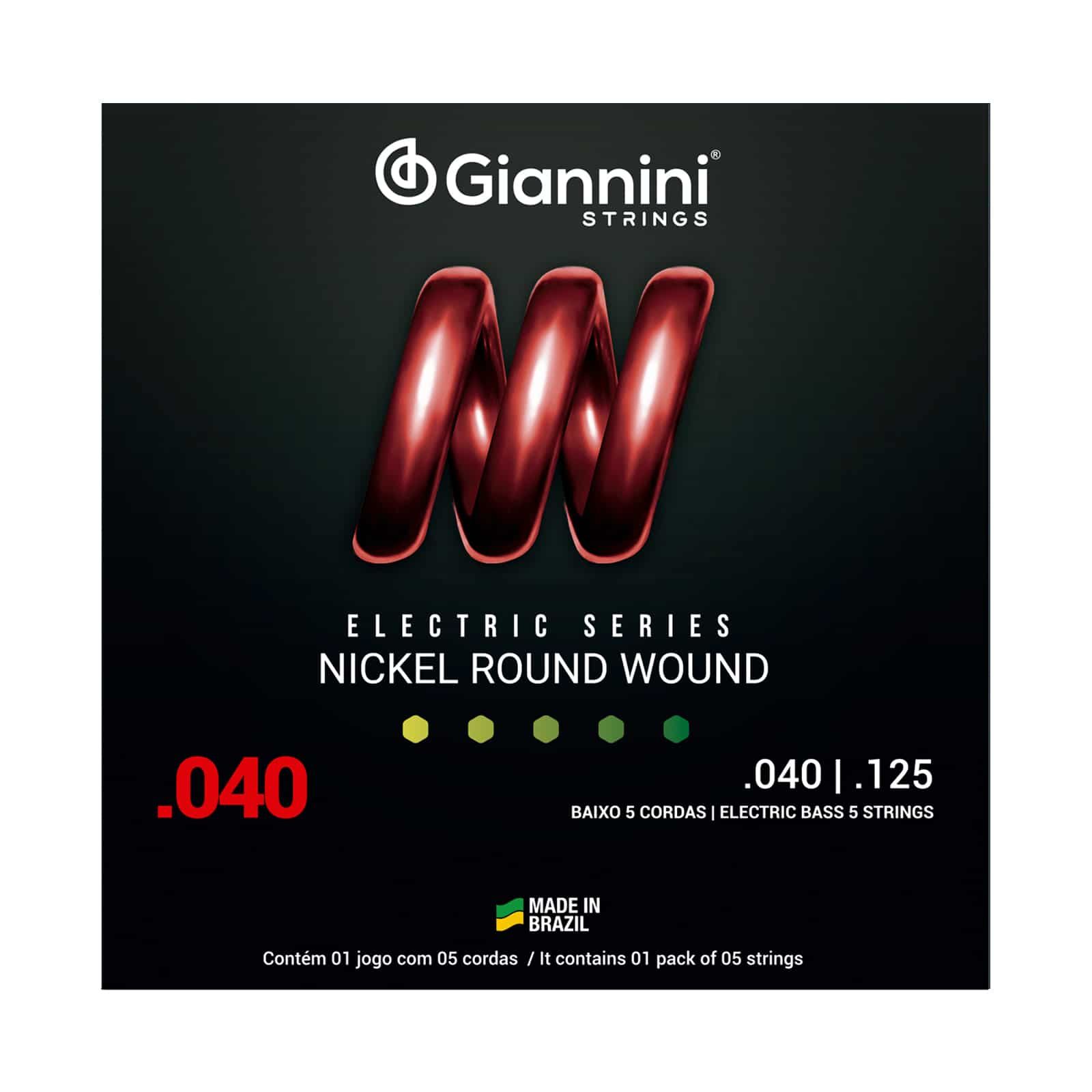 Enc Giannini Baixo ,040 5-Cordas GEEBRL5 Nickel Round Wound ,040 - ,125