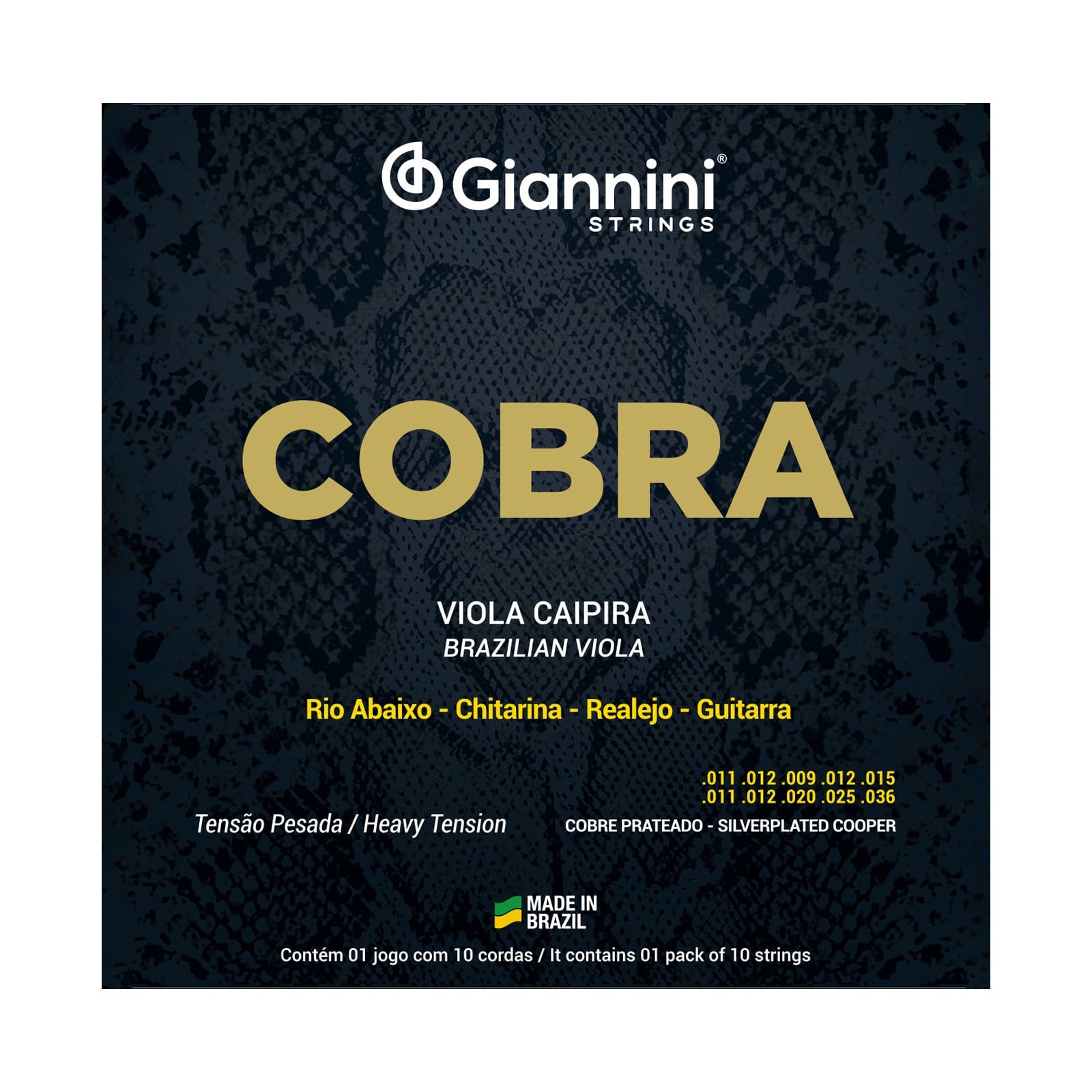Enc Giannini Viola Aço GESVP Cobra Tensão Pesada Cobre Prateado