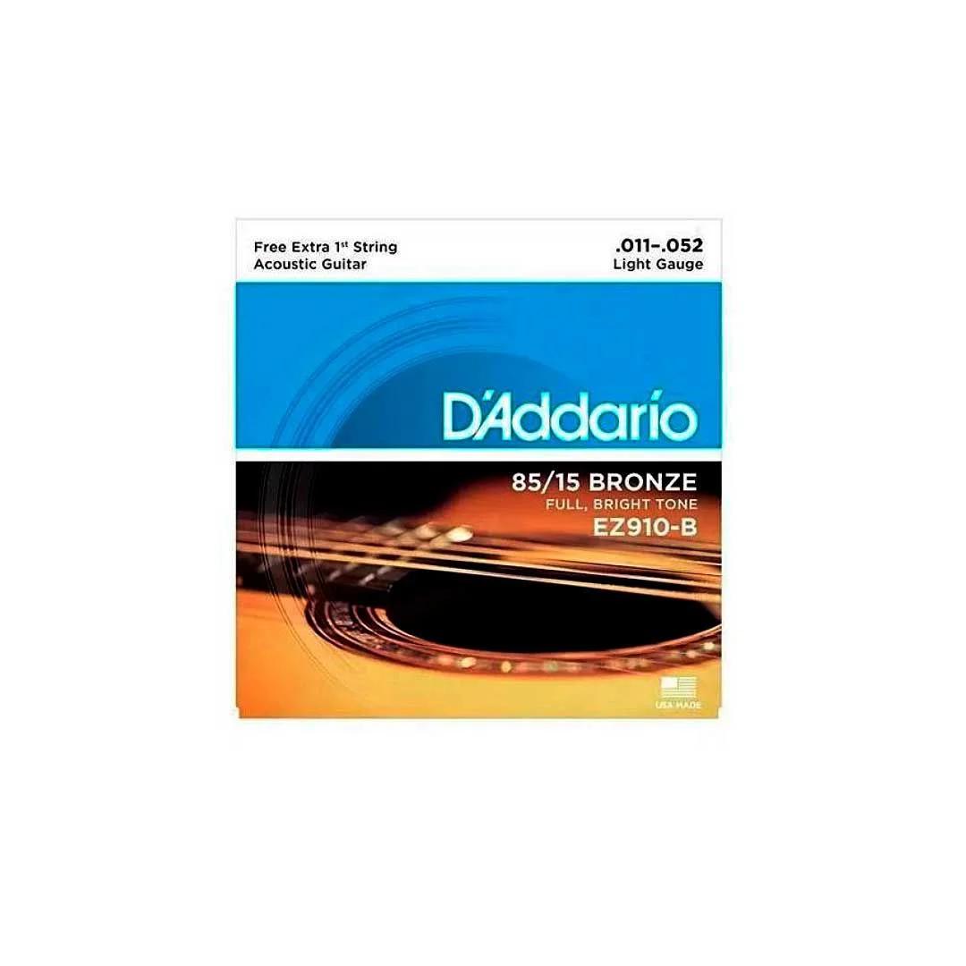 Enc D'Addario Violão Aço ,011 EZ910B Bronze 85/15 Light ,011 - ,052