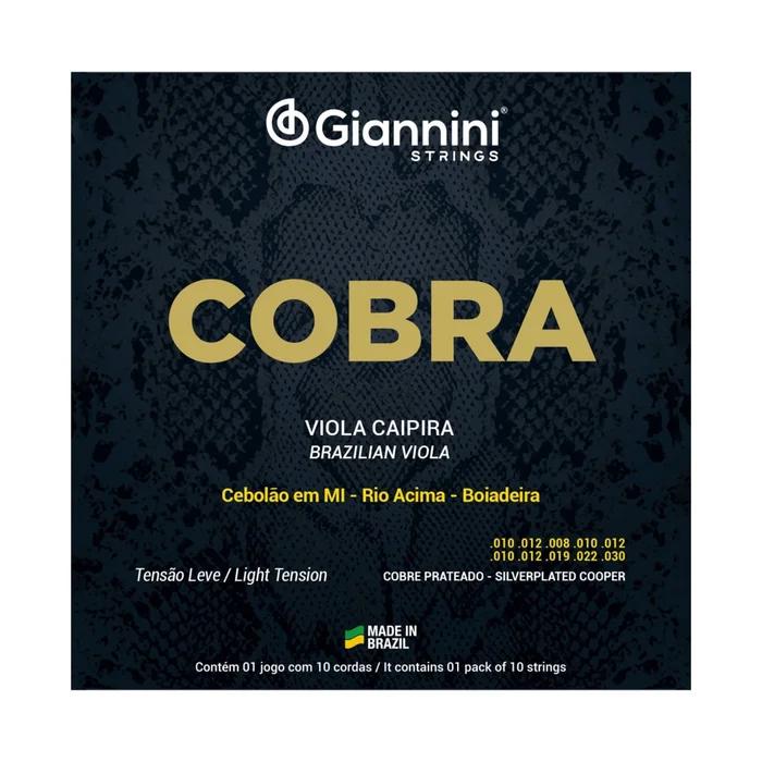 Enc Giannini Viola Aço ,010 GESVL Cobra Cebolão "MI" Cobre Prateado T.Leve Rio A