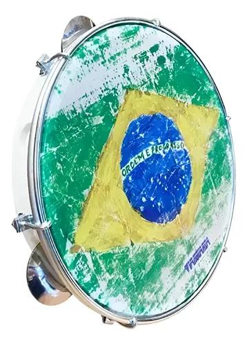Pandeiro Vanguarda 10" By Spanking Abs Branco Bandeira Rajada Pele Leitosa