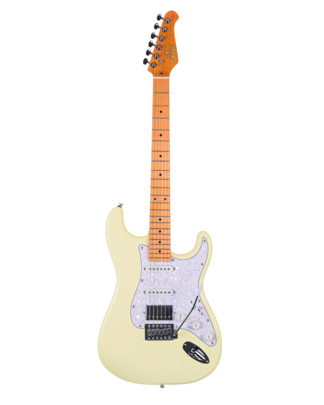 Guitarra Seizi Budokan Hss Rm Elet Fun Vintage Vintage White Pearl White P