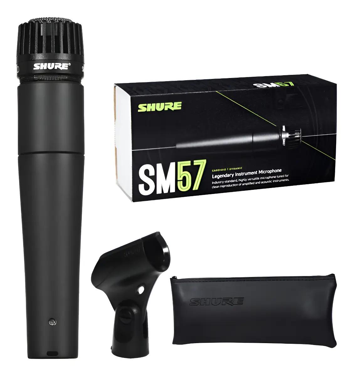 Microfone Shure SM57LC C/Fio P/instrumentos e Vocal