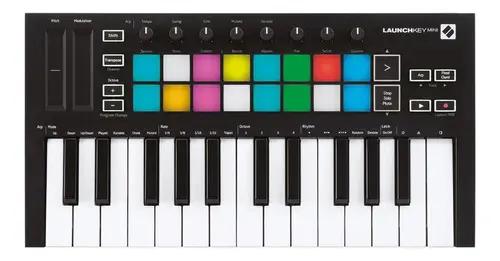 Teclado Controlador USB Novation Launchkey Mini MK3 Midi 25-Teclas 16-Pads