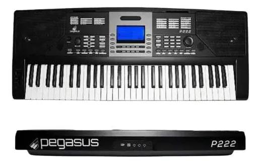Teclado Pegasus Sintetizador Eletrônico Mod. P222 Preto C61 Teclas