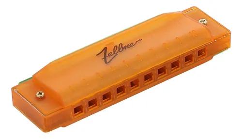 Harmonica Zellmer ("C"Dó) ABS Laranja 10 Furos 20 Vozes