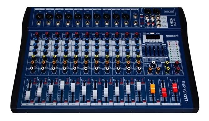 Mixer Lexsen LMX12 12-Canais ;USB;Bluetooth;Alimentado por USB;