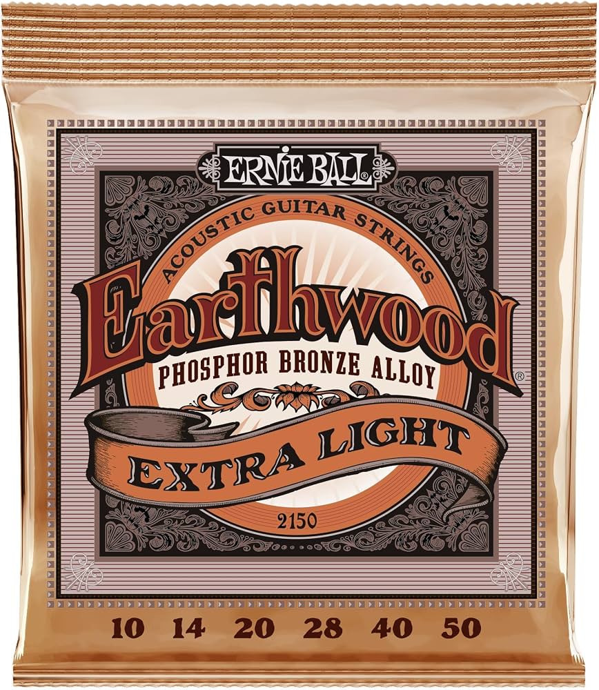 Enc Ernie Ball Violão Aço ,010 Earthwood Phos. Bronze PO2150 Ex.Leve ,010-,050