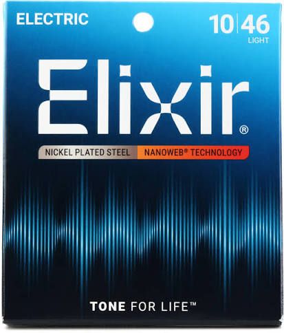 Enc Elixir Guitarra ,010 Light NANOWEB 12052 Nickel Plated Steel ,010 - ,046
