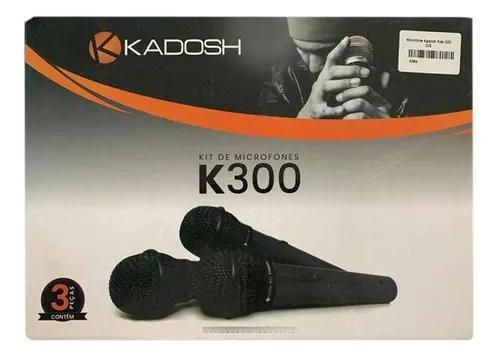 Microfone Kadosh k300 C/Fio Kit C/3-unidade Dinamico Com On/Off