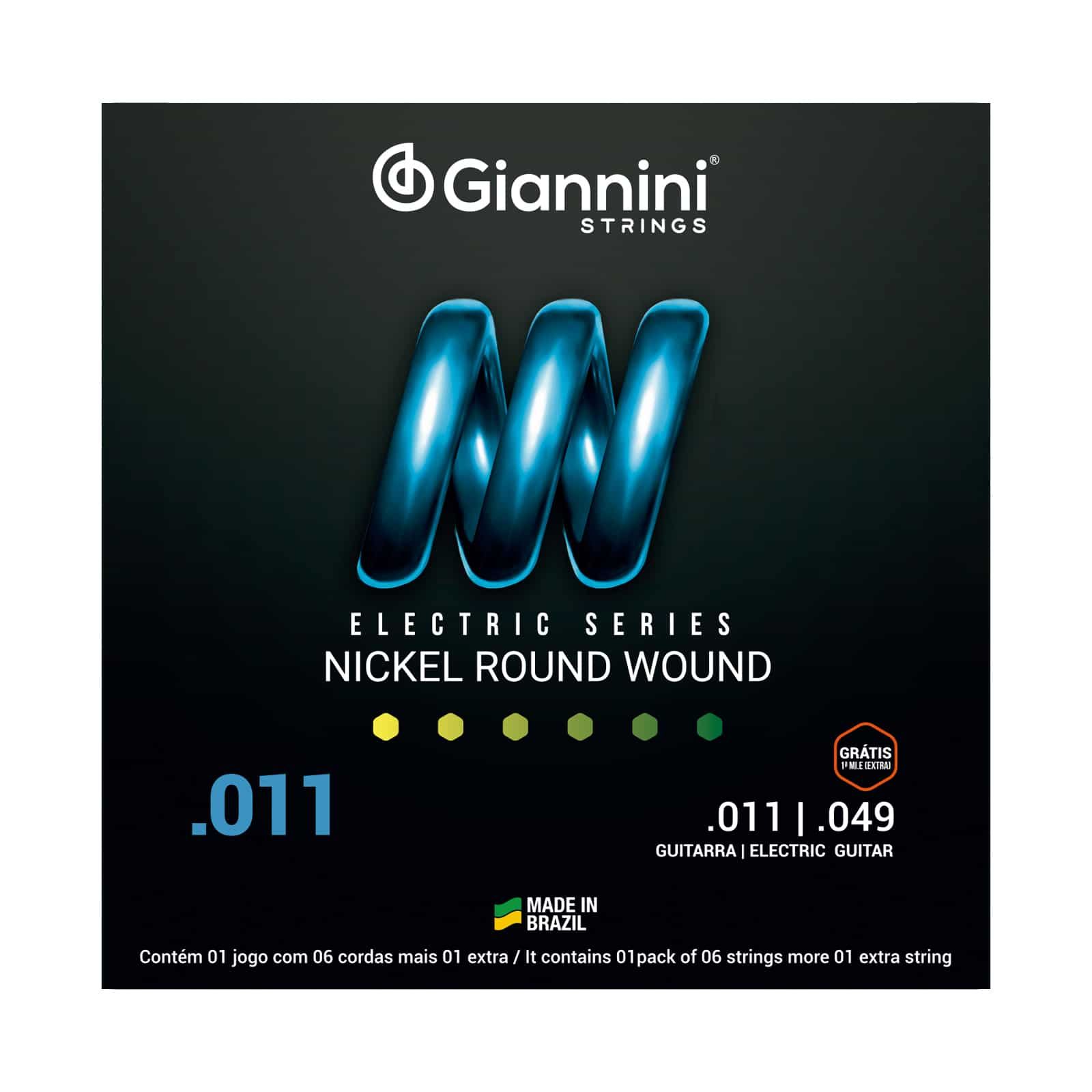Enc Giannini ,011 Guitarra GEEGST11 C/Bolinha Niquel Round Wound