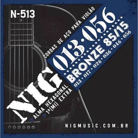 Enc Nig Violão Aço ,013 N-513 Bronze Aço 85/15 C/Bolinha Metal Extra 1º(MI)