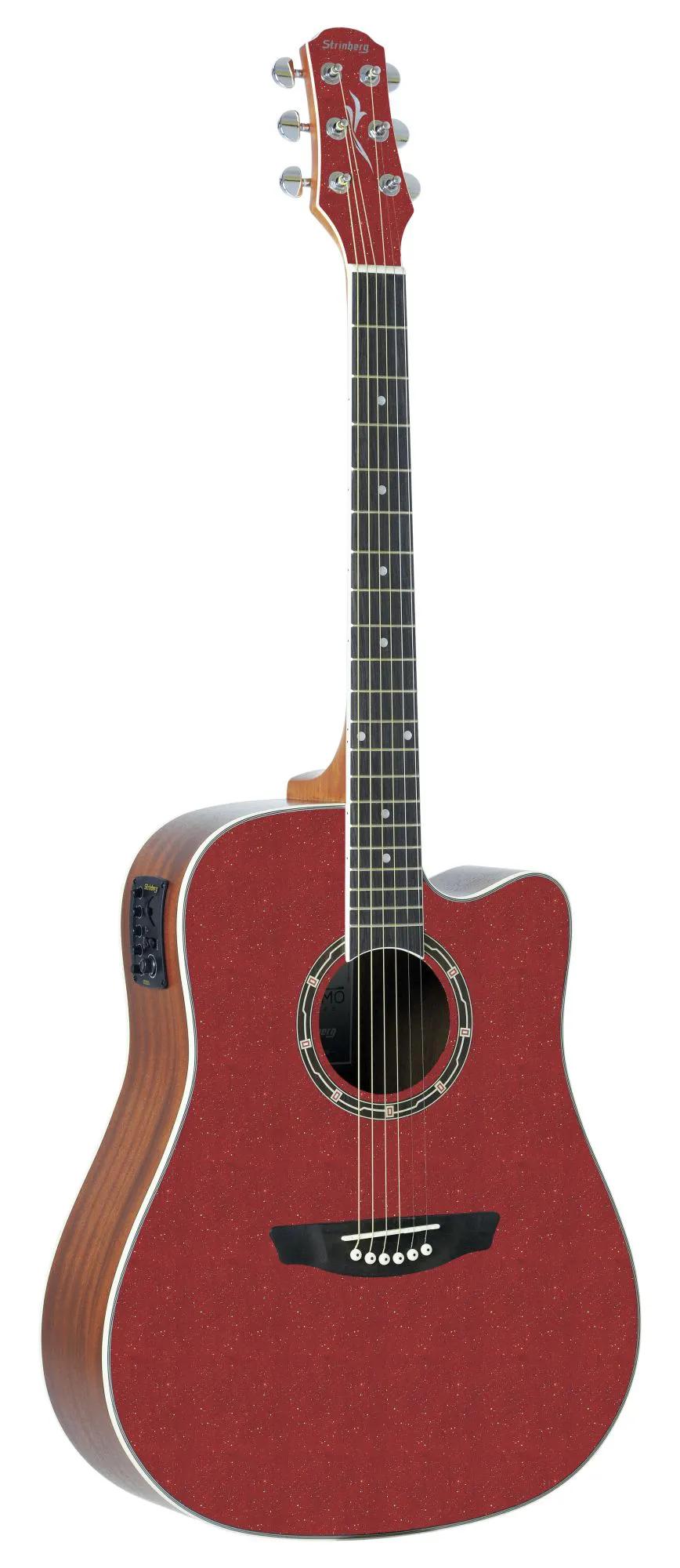 Violão Strinberg Aço CD40C Folk Cutaway Elet. ;Piezo Cor: Wine Red Sparkle (WR)