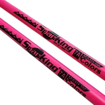 Baqueta Spanking 7A Clássica Rosa Fluorescente Linha Luminosa P.Madeira
