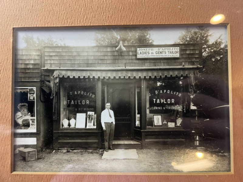Great Grandpa Guiseppe D'Apolito Standing Outside of Joseph D'Apolito Ladies & Gents Tailor