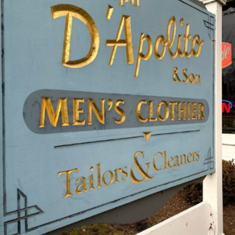 Sign for Joseph D'Apolito & Son Men's Clothier Tailors & Cleaners