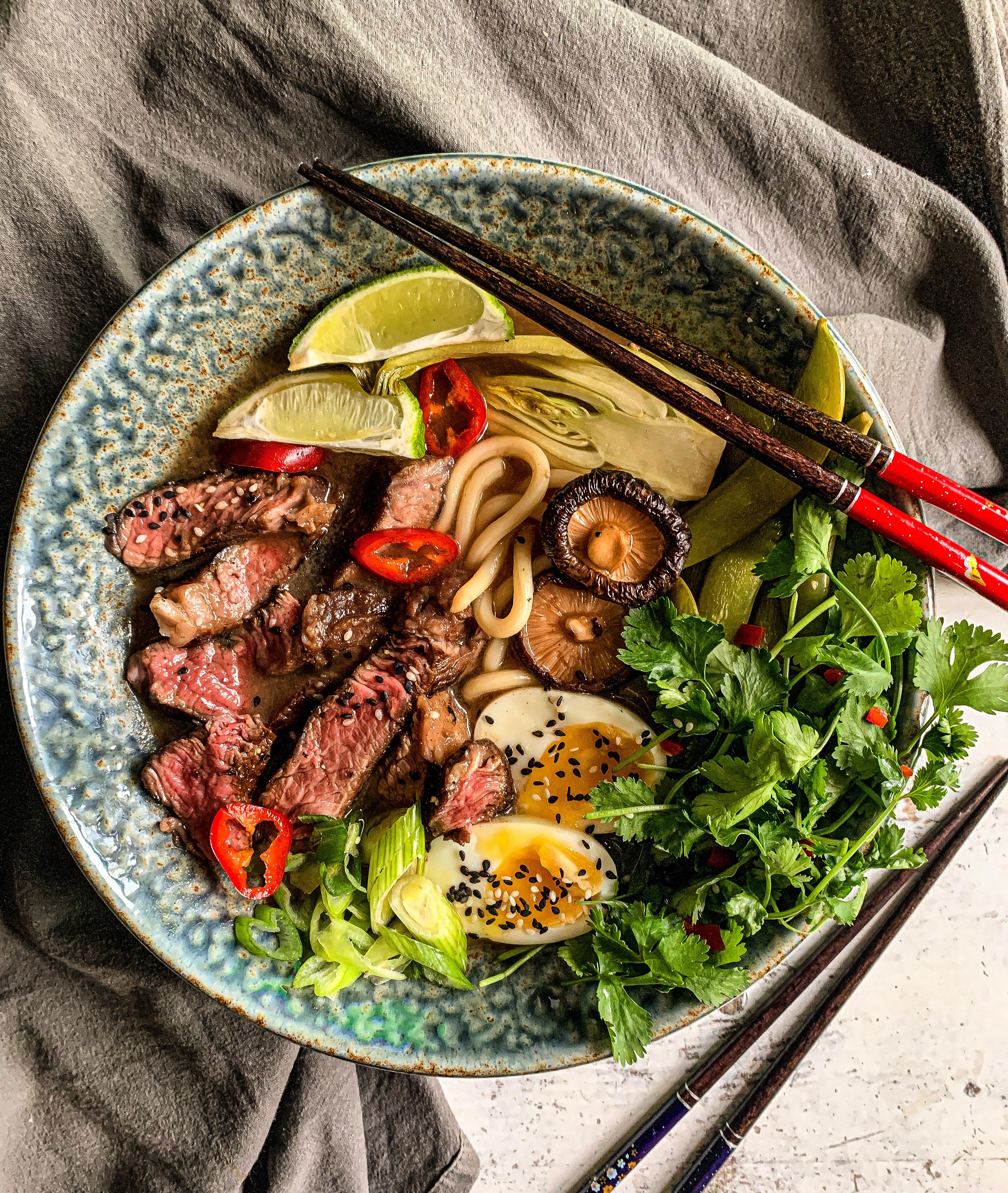 Honey, Chilli, and Lime Steak Noodle Bowl
