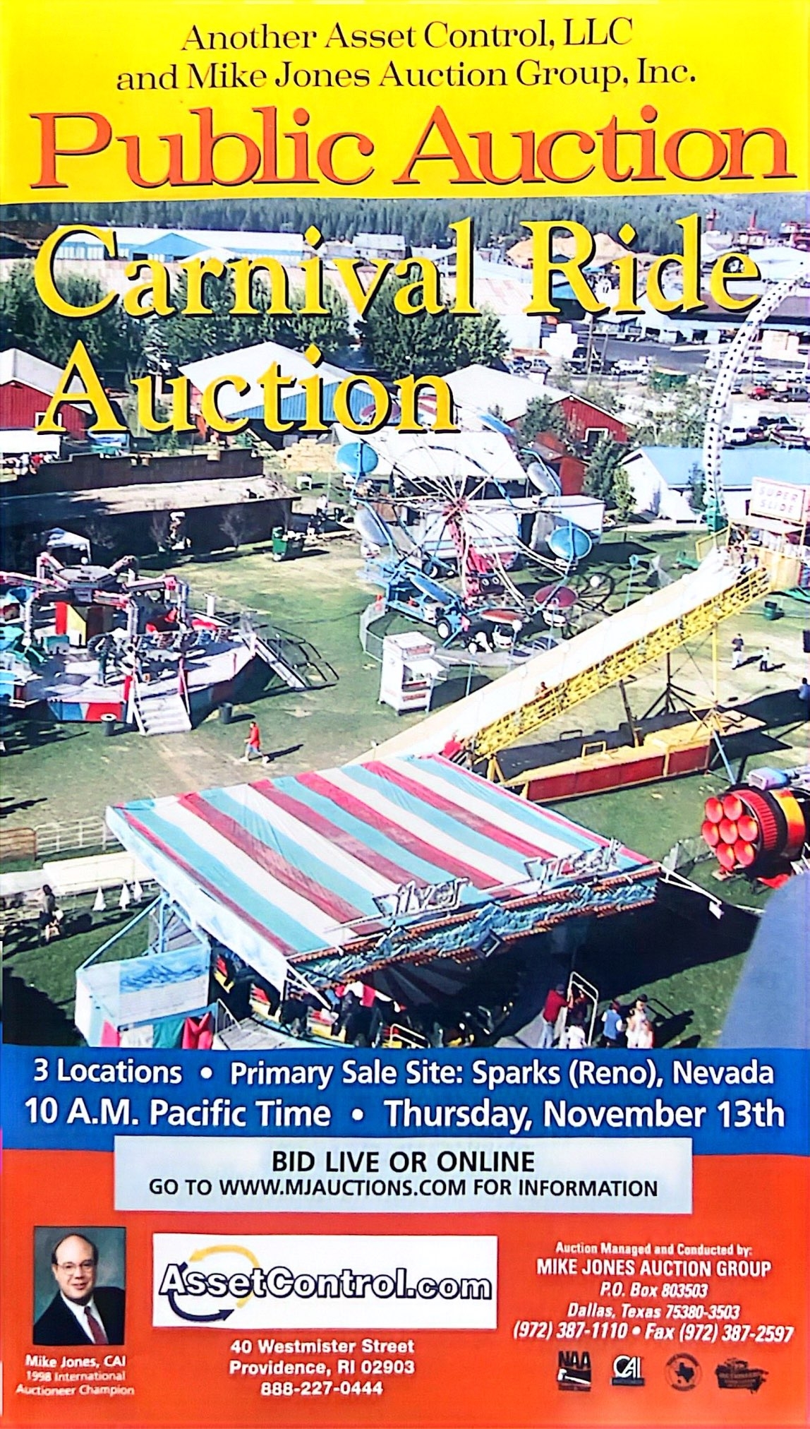 Carnival Ride Auction Reno Nevada