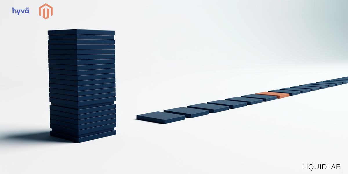 One tall stacked column beside a long row of separate plates laid out flat, a single payment set against a series of smaller ones