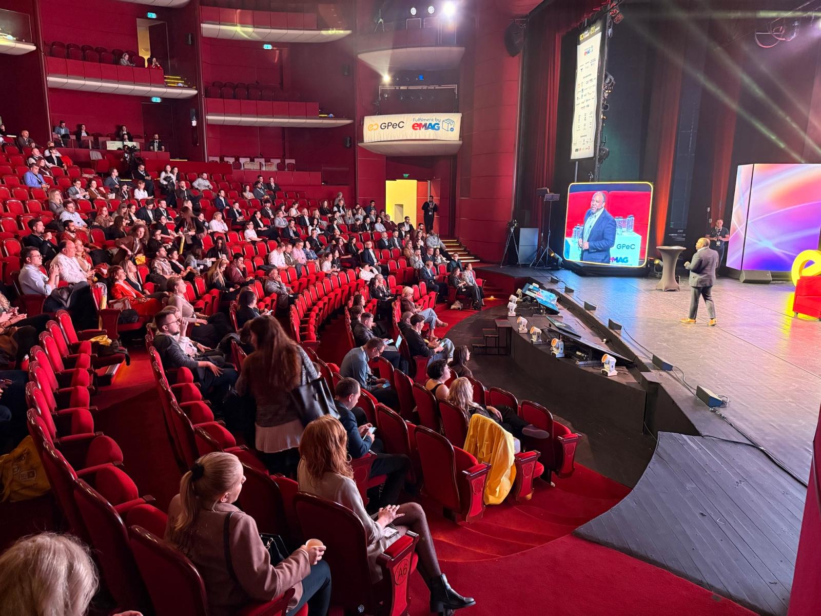 The Sala Mare of the National Theatre in Bucharest, full of GPeC SUMMIT participants on 13 October 2026.