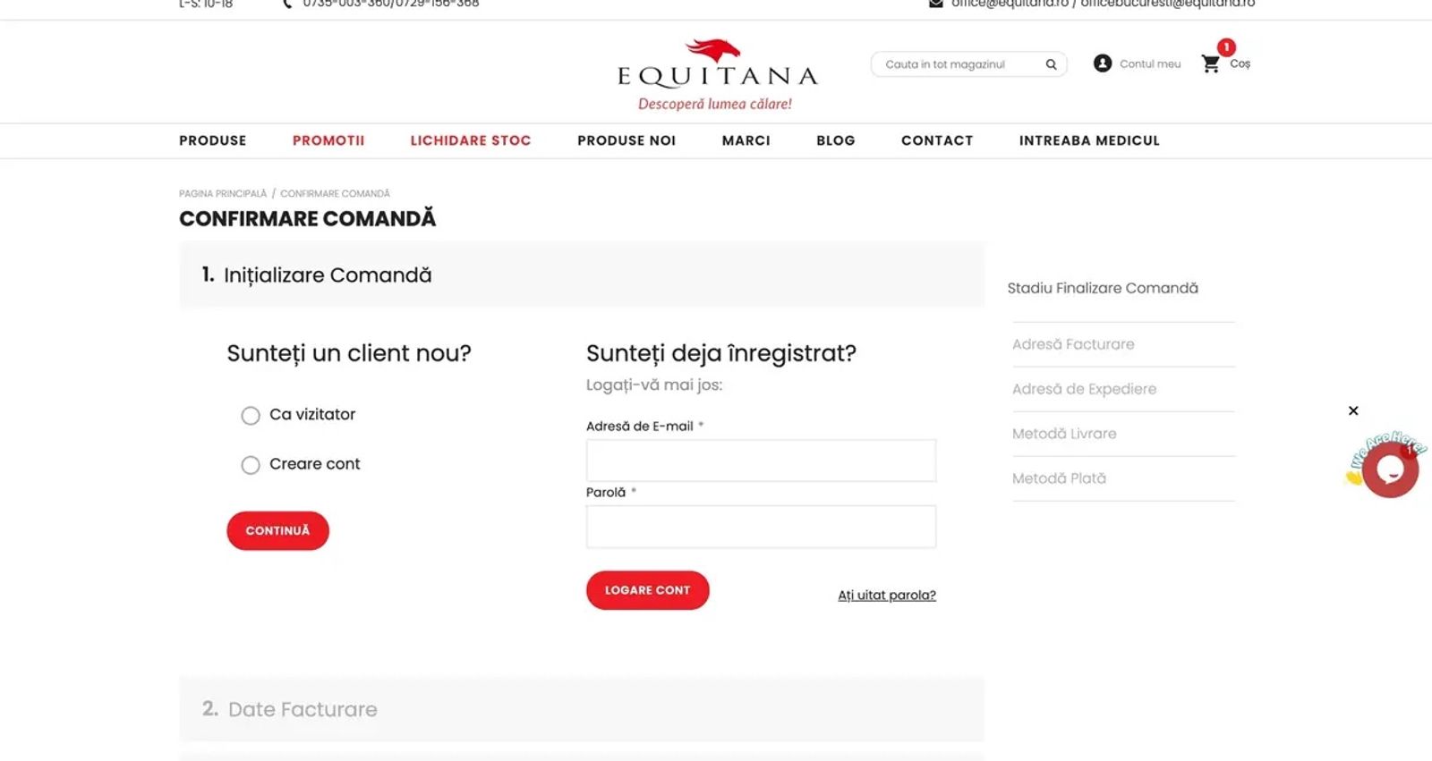 Equitana's checkout on Magento 1, which opened one step at a time.