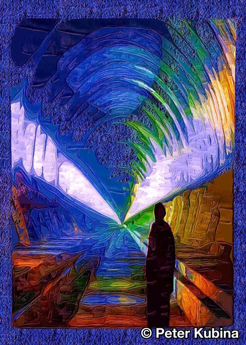 Figure In Blue Tunnel