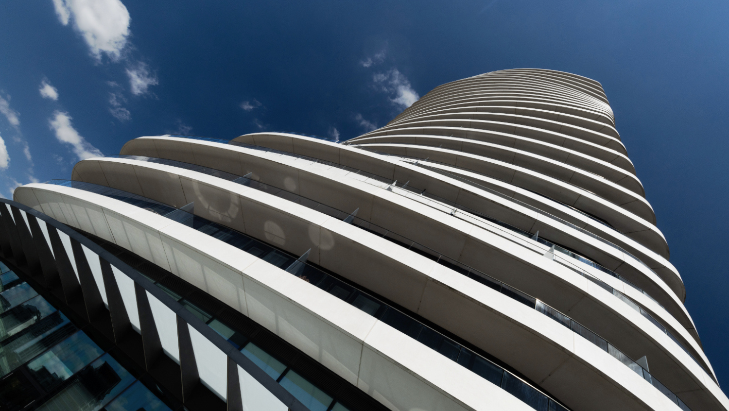 Lombard Wharf view from the bottom of the building