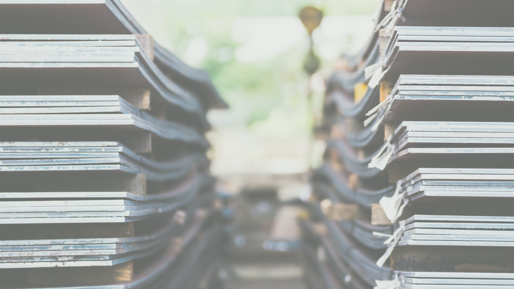 Sheets of steel at storage