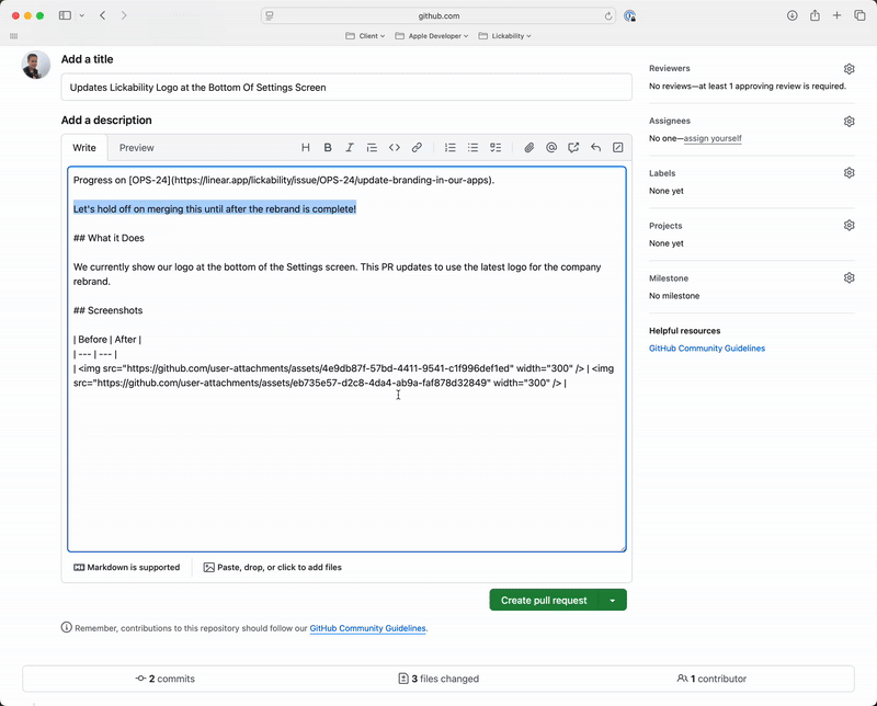 A gif showing an example of how to use our "Wrap in Callout" Shortcut by selecting some text and running the Shortcut. When run, the Shortcut prompts you to pick from a list of callout types (Note, Tip, Important, Warning, and Caution) and puts the text into the type of callout you selected.